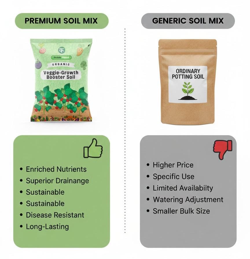 Krishi Mandi Organic Vegetable Potting Soil 10 KG – Kitchen Garden & Vegetable Soil Mix for Pots, Tomato, Chilli & Leafy Greens - Image 3